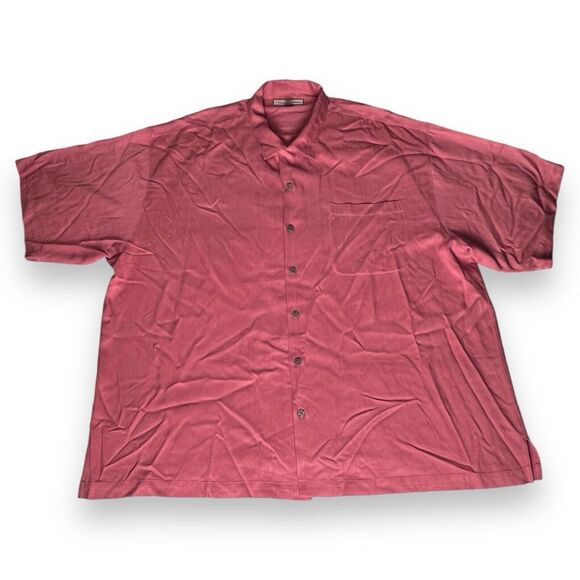 Tommy Bahama Relax Button Down 100% Silk Salmon Hawaiian Shirt Men’s Size XXL - Picture 1 of 6